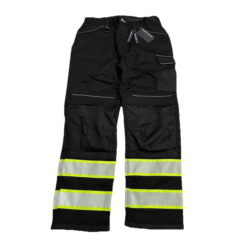 NEW Portwest F142 Iona Plus Work Safety Pants 36x31 Reflective Adjustable